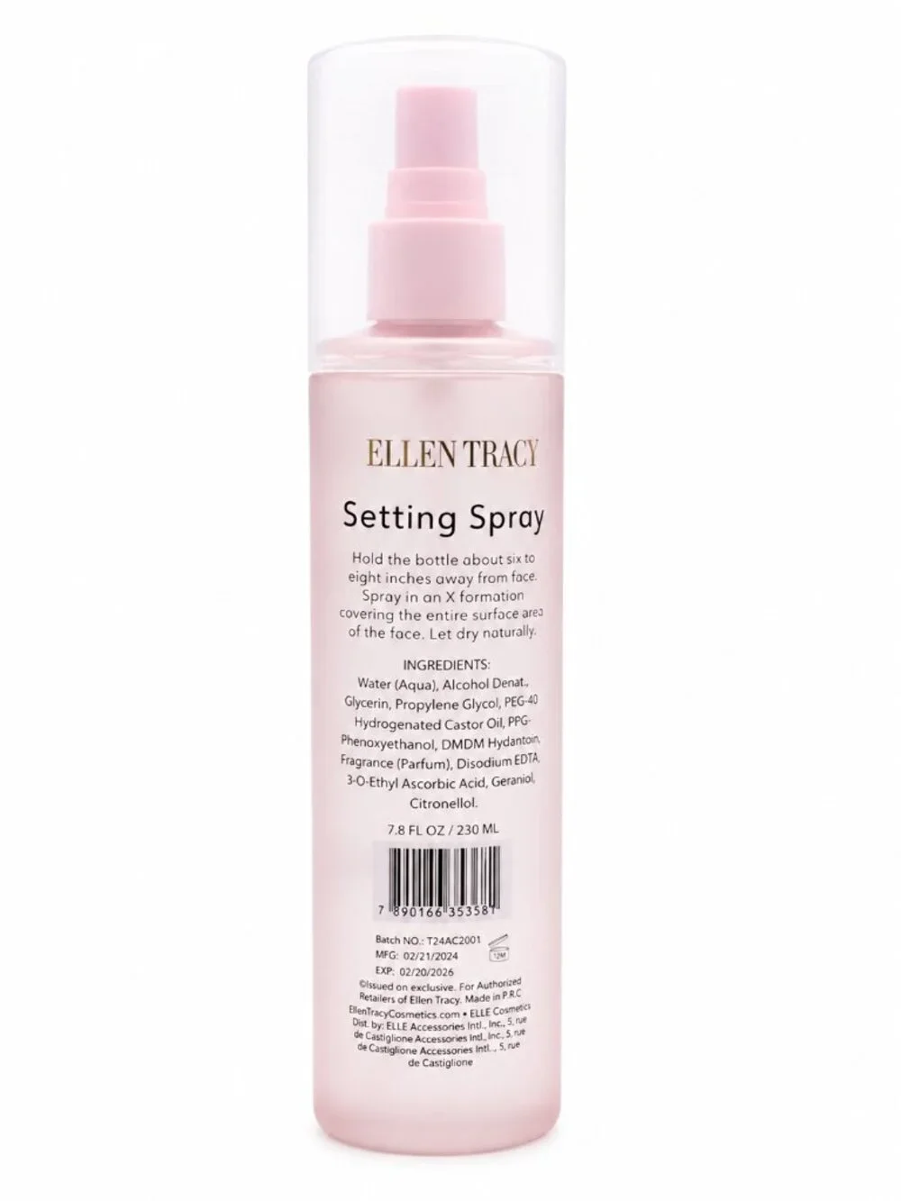 Ellen Tracy Stay Fresh Setting Spray 7.8 fl oz / 230 mL Long Lasting Makeup Sett